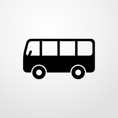 Otobüs simgesi. düz dizayn