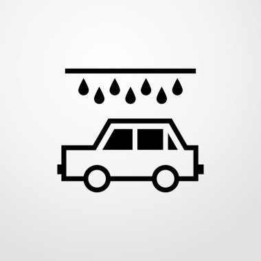 Oto yıkama simgesi. Düz tasarım