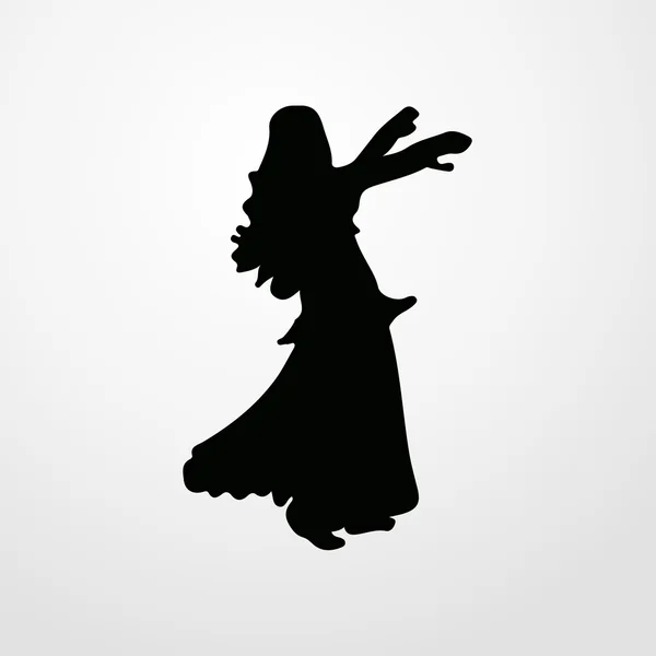 Femme danseuse icône. Conception plate — Image vectorielle