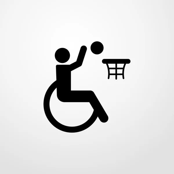 Silhouette of the wheelchair icon. Flat design — Stock Vector