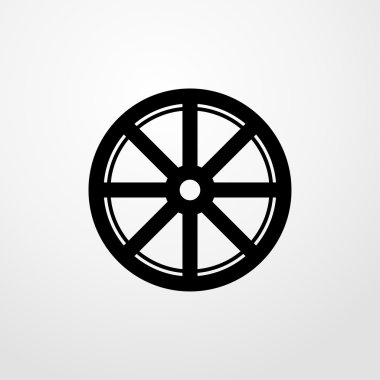 araba tekerlek simgesi. Düz tasarım