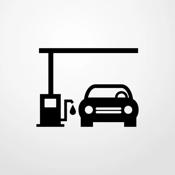Carro em um ícone de posto de gasolina. Projeto plano —  Vetores de Stock
