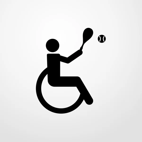 Paralympische tennis pictogram. Platte ontwerp — Stockvector