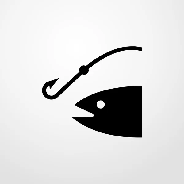 Icono de pesca. Diseño plano — Vector de stock