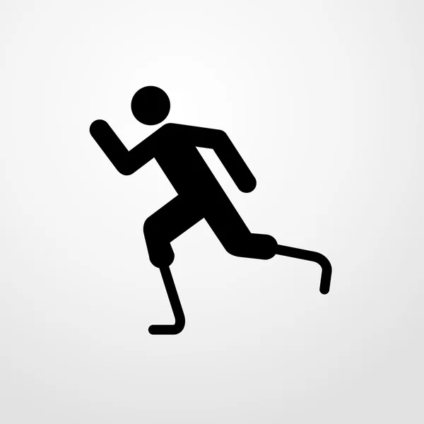 Runner of the artificial leg icon. Flat design — Stock Vector