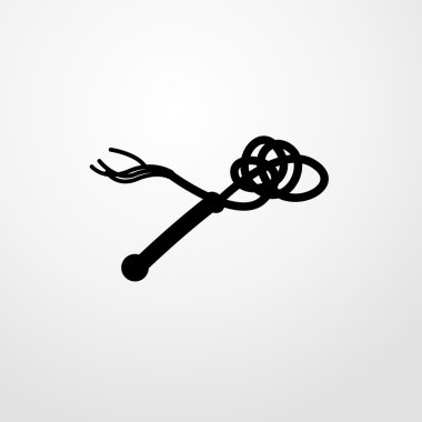 Fetiş kırbaç simgesi. düz tasarım