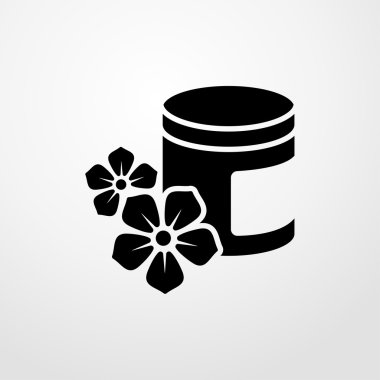 krem şişe simgesi. Düz tasarım