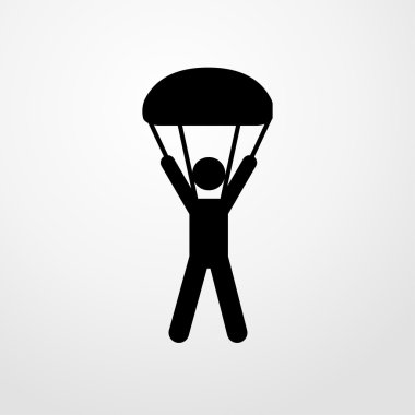 Paraşütçü simgesi. Düz tasarım