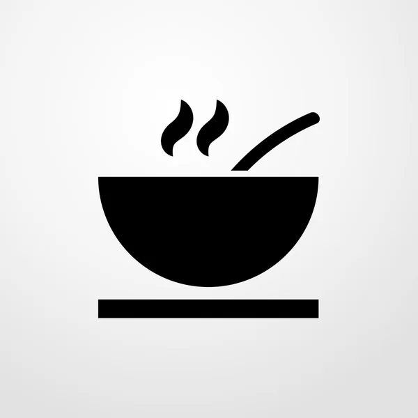 Значок миски з гарячим супом. Плоский дизайн — стоковий вектор