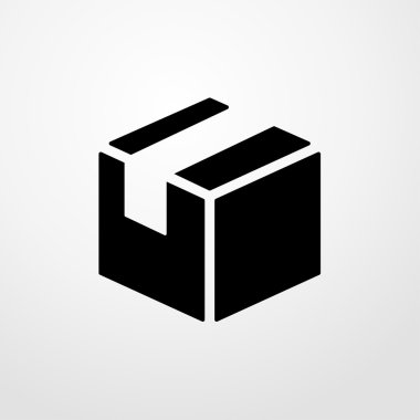 Kargo kutusunu simgesi. Düz tasarım