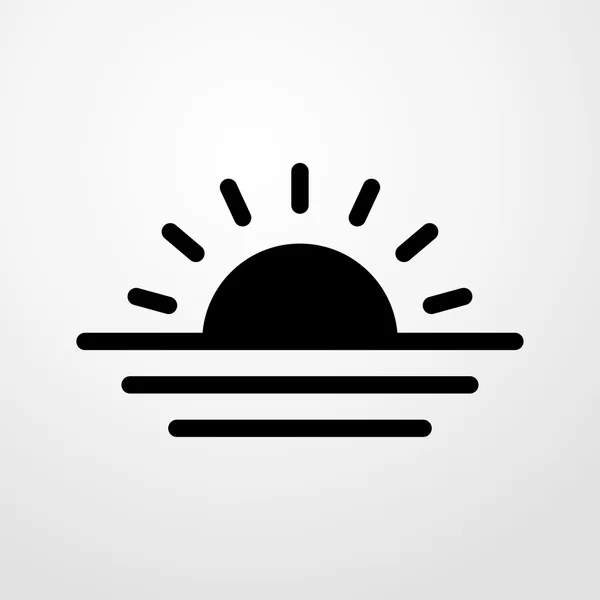 Het pictogram van de zonsopgang. Platte ontwerp — Stockvector