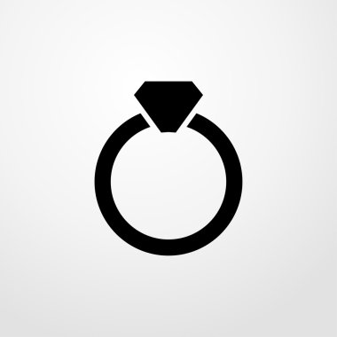 bir elmas simgesi ile halka. Düz tasarım