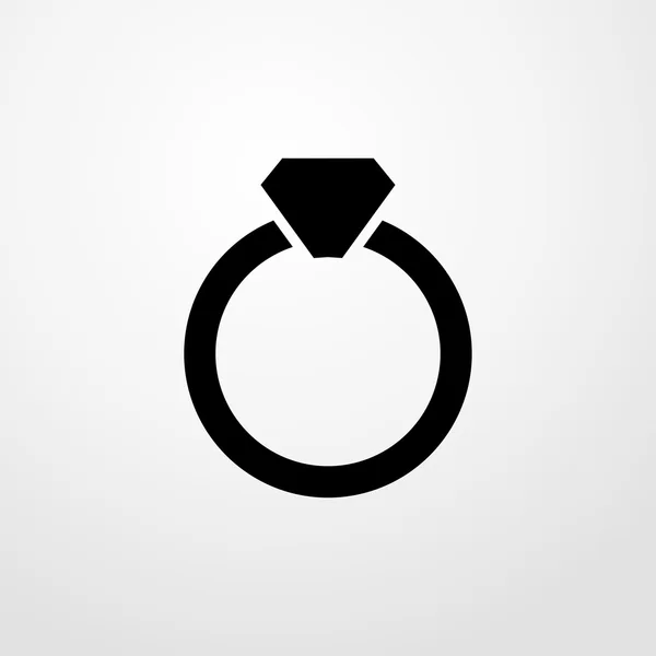 Ring with a diamond icon. Flat design — Stock Vector