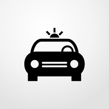 Polis araba simgesi. Düz tasarım