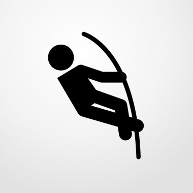 sırıkla yüksek atlama simgesi. Düz tasarım