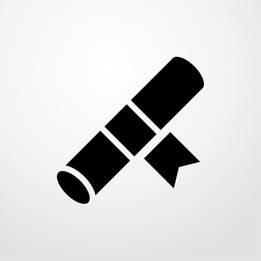 Diploma ikonu. düz dizayn