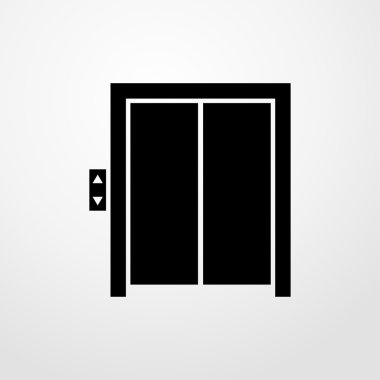 Asansör simgesi. Düz tasarım