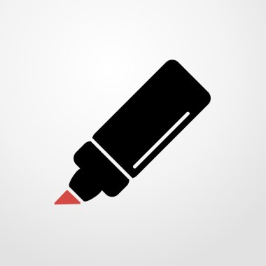 keçeli kalem simgesi. Düz tasarım