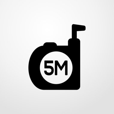 beş metre cetvel simgesi. Düz tasarım