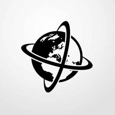 Küre simgesi. Düz tasarım