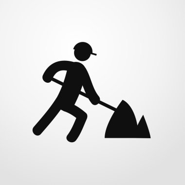 kürek simgesi olan adam. düz tasarım