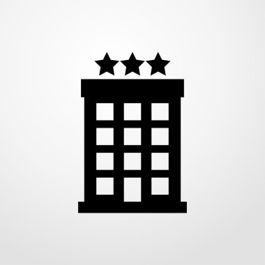 üç yıldızlı hotel Icon. Düz tasarım