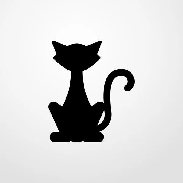 Fekete macska ikonra. Lapos kivitel — Stock Vector