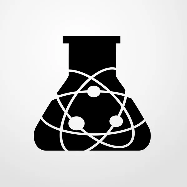分子アイコンと電球。フラットなデザイン — ストックベクタ