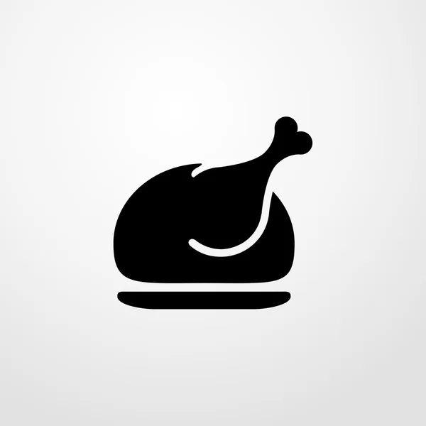 Christmast turkey icon. Flat design — Stock Vector