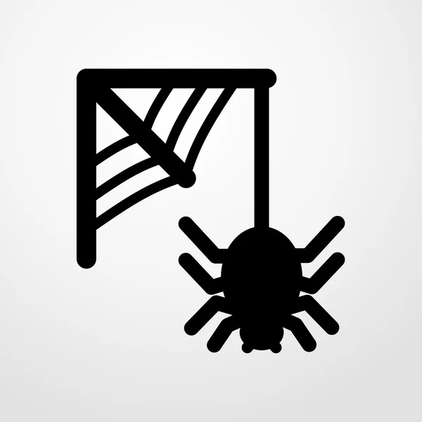 Toile d'araignée et icône d'araignée. Conception plate — Image vectorielle