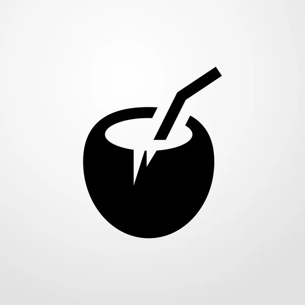 Коктейль у кокосовій іконі. Плоский дизайн — стоковий вектор