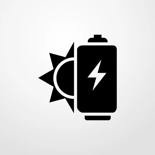 Nap teljesítmény akkumulátor ikon. Lapos kivitel — Stock Vector