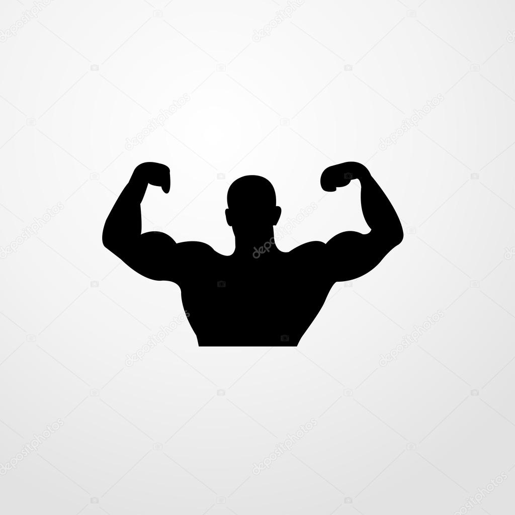 Bodybuilder icon. Flat design