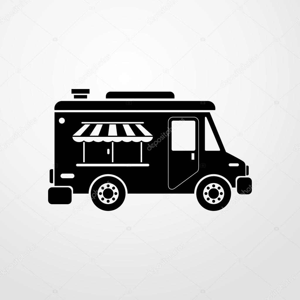 Ice cream car icon. Flat design