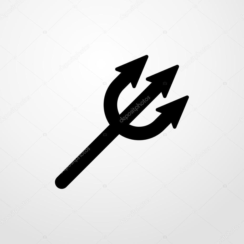 Trident icon. Flat design