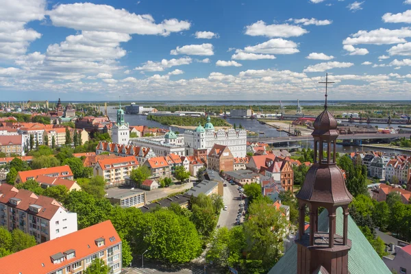 Szczecinie (Stettin) miasto widok z góry na stary plac — Zdjęcie stockowe
