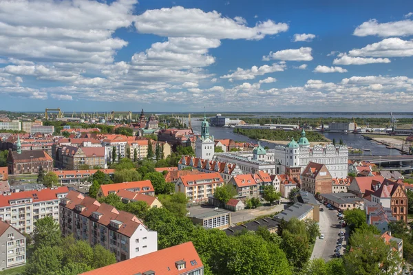 Szczecinie (Stettin) miasto widok z góry na stary plac — Zdjęcie stockowe