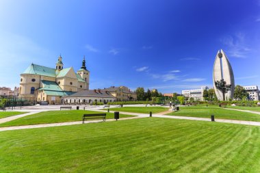 Rzeszow, Polonya tarihi kent eski şehirde bir görünümünü