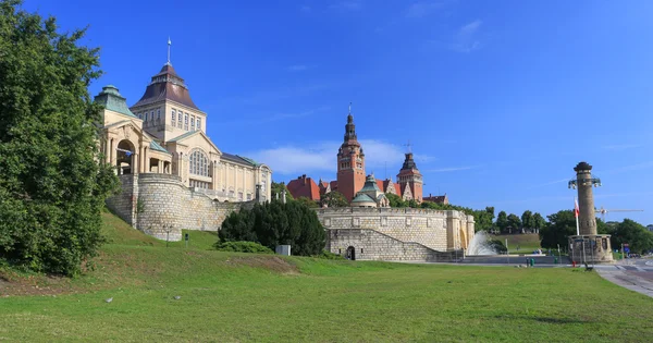 Uma vista da cidade de Szczecin (Cerdas) .Polónia — Fotografia de Stock