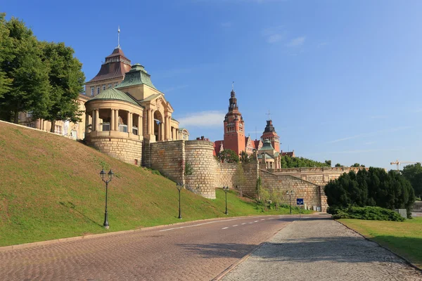 Uma vista da cidade de Szczecin (Cerdas) .Polónia — Fotografia de Stock