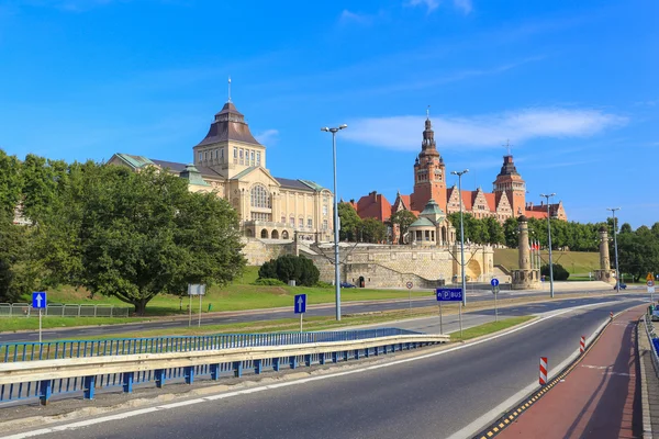 Widok miasta Szczecina (szczeciny). Polska — Zdjęcie stockowe