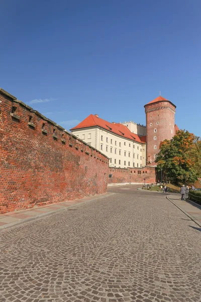 Uma vista do castelo de Wawel de Cracóvia na Polónia — Fotografia de Stock