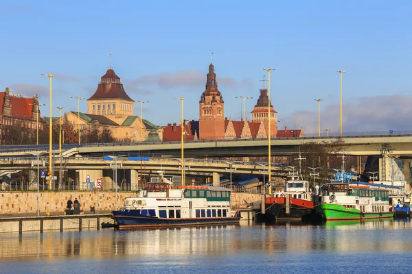 Widok miasta Szczecin w Polsce — Zdjęcie stockowe