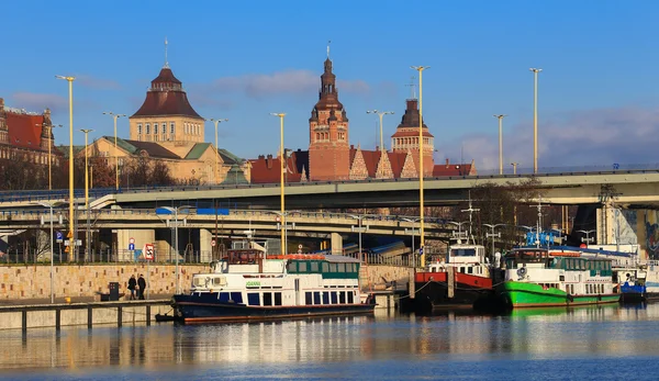 Widok miasta Szczecin w Polsce — Zdjęcie stockowe