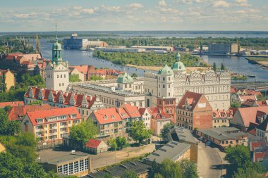 Szczecin, Polonya şehirde bir görünümünü