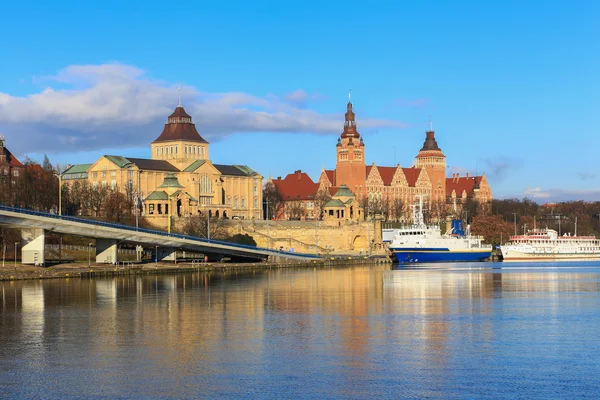 Uma vista da cidade de Szczecin (cerdas) Polónia — Fotografia de Stock
