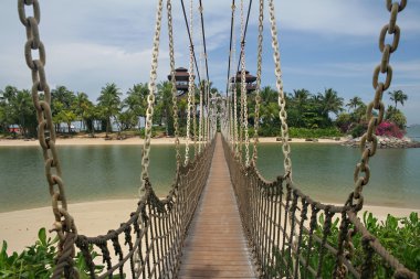 View of the Santosa island in Singapore, walkway bridge clipart