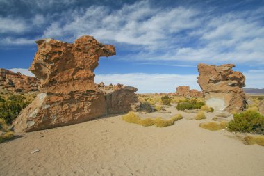 Kaya oluşumları Bolivya, manzara Atacama Çölü'nde bir görünümünü