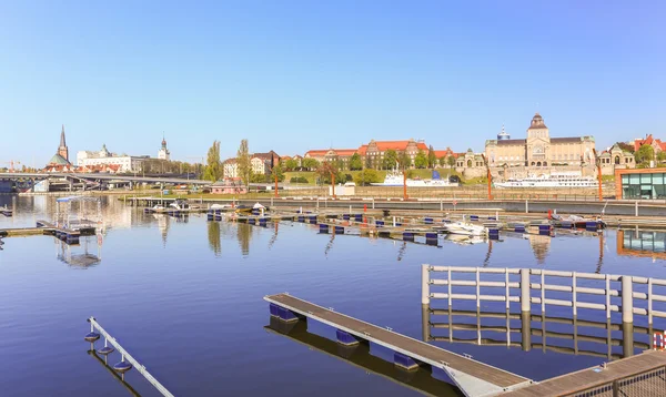 Kilátás nyílik a Szczecin város Lengyelországban — Stock Fotó