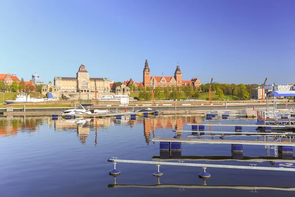 Uma vista da cidade de Szczecin na Polônia — Fotografia de Stock
